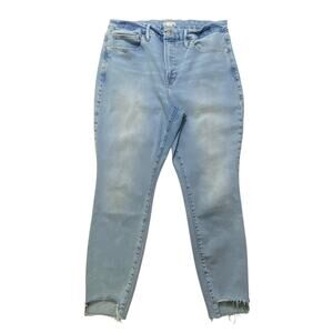 Good American Denim Jeans Pants Light Wash Distressed Destroyed Stretch Size 15